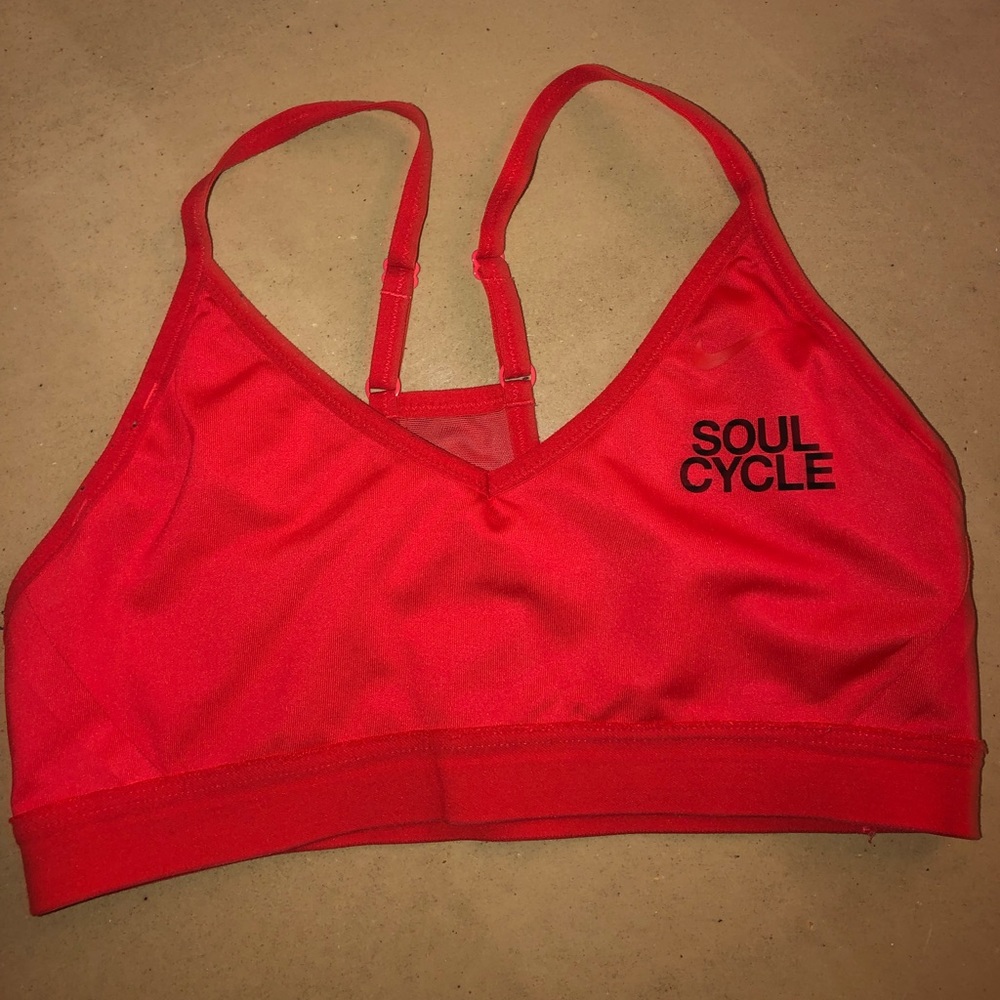 SoulCycle x Nike orange racerback bra